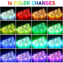 Battery Operated Silver Wire LED String Lights, RGB Color-Changing Portable Decor with Waterproof Design for Indoor Outdoor Use (10M)