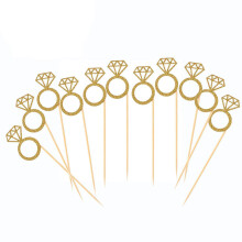 Toppers de bolo comemorativos, adereços de festa fáceis de montar para celebrações memoráveis, mini diamantes com glitter dourado, materiais