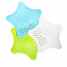 Tapa de desagüe con forma de estrella de mar, 3 atrapapelos de TPR duraderos para protección de desagües multiusos, sello resistente al agua,