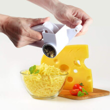 Tritaformaggio manuale 3 in 1 per formaggi a pasta dura, grattugia rotante facile da usare con cilindro in acciaio inossidabile, utensile da cucina