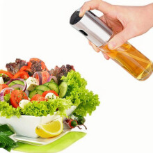 Elegante dispensador de aceite de oliva, material apto para alimentos para una cocina saludable, pulverización uniforme de acero inoxidable, ligero