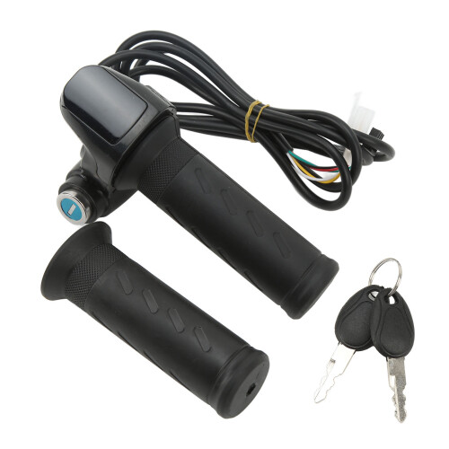 Electric Scooter Throttle with Key Lock Function, Universal Compatibility Twist Grip for E-Bike Tricycle, Durable Construction Easy Install Handlebar