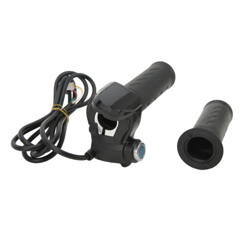 Electric Scooter Throttle with Key Lock Function, Universal Compatibility Twist Grip for E-Bike Tricycle, Durable Construction Easy Install Handlebar 1