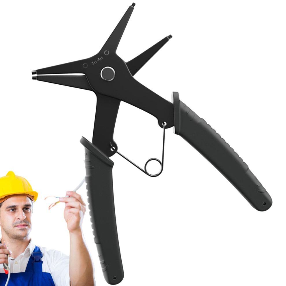 Dual Use Circlip Pliers With Interchangeable Tips And Ergonomic Grip For Internal And External Rings 9189345106064
