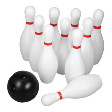 1 Set Bowling Games for Family Celebrations Toy Gifts Table Family Games Toy for Early Development Sports Toy Power Child Inflatable White Plastic
