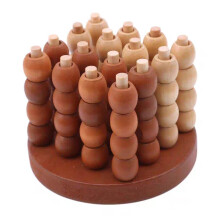 Four in One Row Travel Game Family Game 3D Wooden Educational Toy Gifts Educational Game 4 in One Row Playset Four in One Row Chess