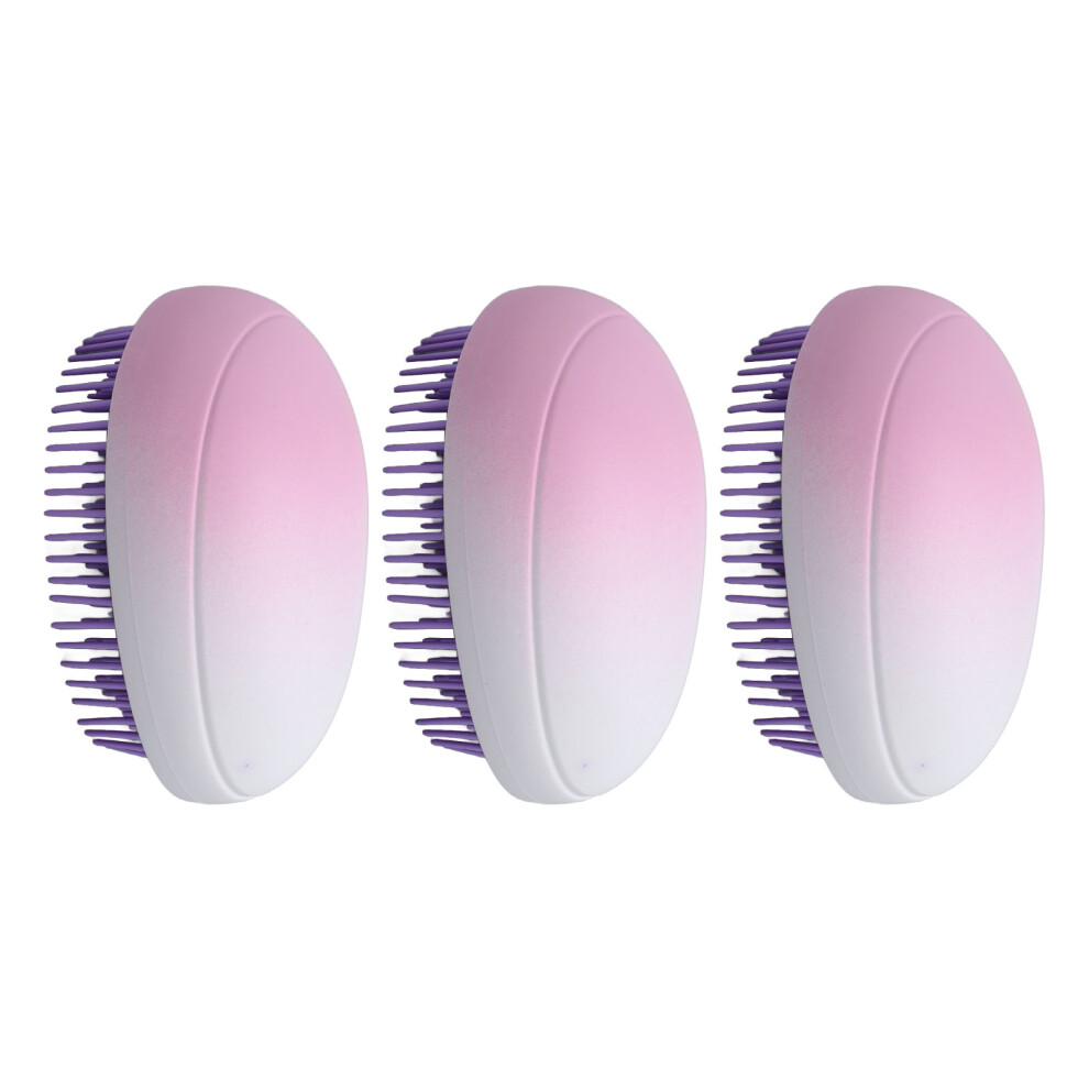 3pcs Detangling Hair Brush Set, Gradient Grape Purple, Wet & Dry Use