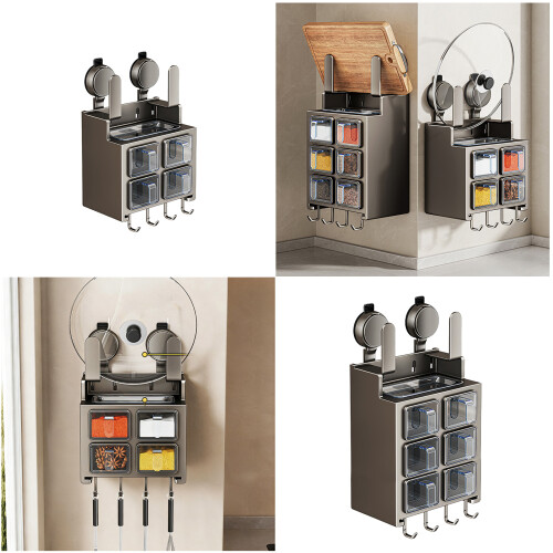 Selbstklebendes Küchenregal, platzsparender-6 Quadrate 2