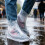 2 paires de couvre-bottes de pluie épais, semelles 7