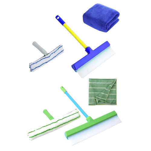 MultiPurpose Window Squeegee Kits Flexible Handle Smooth-Blue 1