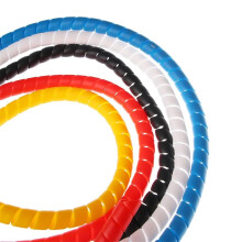 Spiral Wrap 1 Metre Spiral Wire Wrap Tube Colourful Casing Winding Pipe Cable Retardant Sleeves Hose Cover (Colour: White10 mm) White10mm