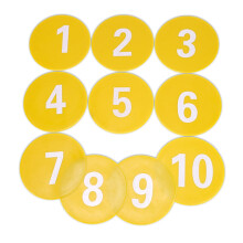 Numbered Floor Spot Markers for Soccer Training - Non-Slip Flat Sign Discs for Football Practice - Easy to Use Training Mat