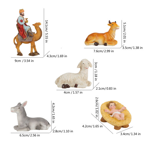 Figurines de nativité de noël, scène de nativité Stable en 2