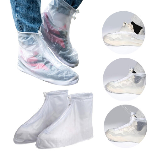2 paires de couvre-bottes de pluie épais, semelles 2