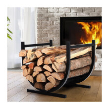 Fireplace Log Rack, Firewood Holder Indoor Outdoor, Metal Storage 43*40*38cm
