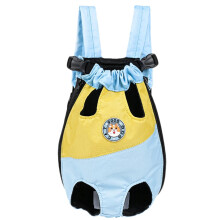 Pet Backpack Carrier with Safety Buckle, Adjustable Straps, Oxford Fabric, Blue Yellow, SXXXL for Dogs and Cats