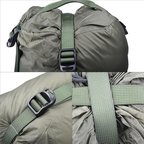 Compression Sack - Nylon Compression Stuff Sack for Sleeping Bags, Backpacking & Camping - Army Green Storage Bag 2