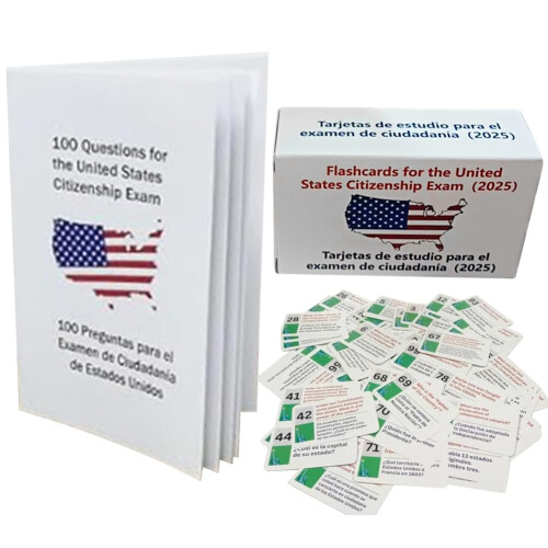 US Citizenship Test Flash Cards: 100 USCIS Questions for Naturalization Exam, Study, and Practice