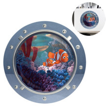 Decorațiune pentru ușă de croazieră cu tematică oceanică, autocolant de perete 3D cu scenă subacvatică, culori vibrante, lipicios pentru