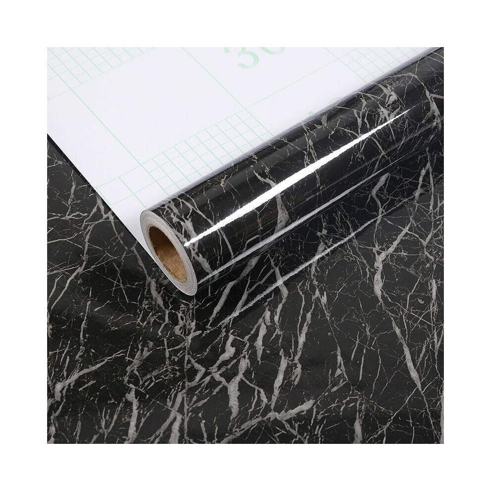 Stylish Black Marble Wallpaper, Peel And Stick Self Adhesive Wallpaper For Smooth Surfaces, Heat And Moisture Protection For Your Furniture, Realistic 9775230079966