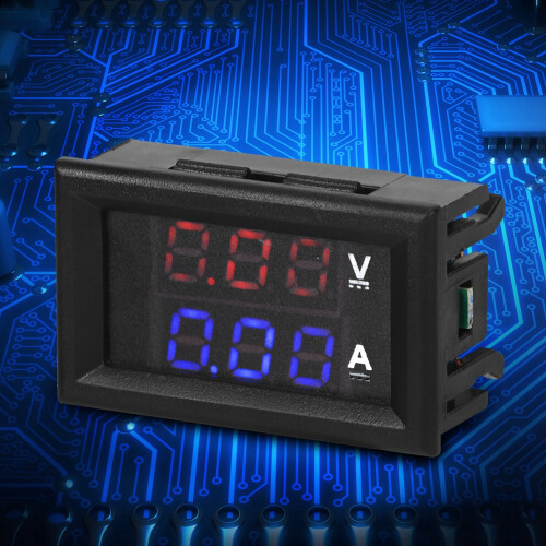 Monitor automotivo avançado com display duplo de LED de 0,28 polegadas para acesso instantâneo aos dados. Voltímetro e amperímetro digitais com 2