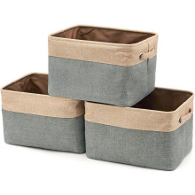 Storage Cube Box Set For Bedroom And Utility Rooms, Durable Canvas Fabric Organizer With Handles (3 Units)