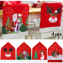 Creative Design Christmas Chair Covers Non-Woven Fabric, Festive Atmosphere Durable Eco-Friendly Soft Comfort Table Decoration For Holiday Festival