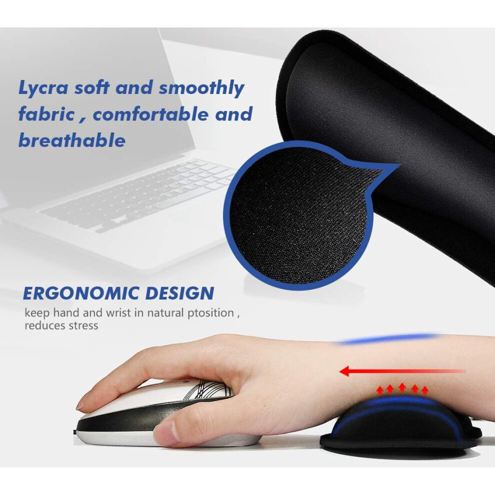 Comfortable Keyboard Wrist Rest, Memory Foam Ensures Ergonomic Comfort, Non-Slip Texture Base For Stable Typing Experience, Wide Application For Home 9128293842082