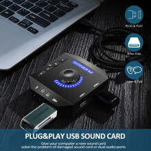 Multifunctional External Sound Card For Enhanced Multimedia Experience, Plug And Play Usb Audio Adapter With Multiple 3.5Mm Ports And Usb