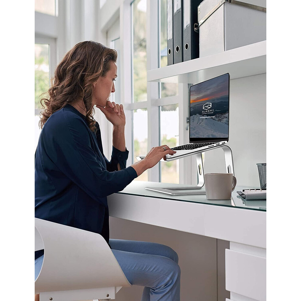 Detachable Laptop Riser, Ergonomic Aluminum Laptop Mount For 10 To 15.6 Inches Laptops, Broad Compatibility, Speed Up Computer Cooling Silver 9128293842167