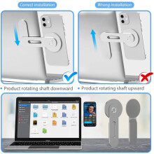 Magnetische laptop- en telefoonhouder, snellaadstandaard voor zijmontage van de monitor, aluminiumlegering houder voor iPhone-serie en andere