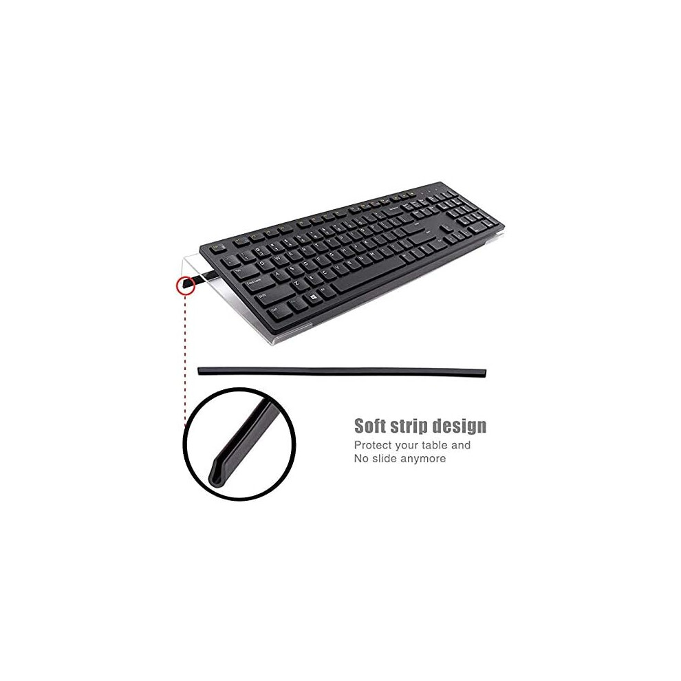 Elevated Computer Keyboard Stand, Clear Acrylic Premium Stand With Ergonomic Design For Wrist Health And Productivity Improvement, Universal Fit For 9128293842181