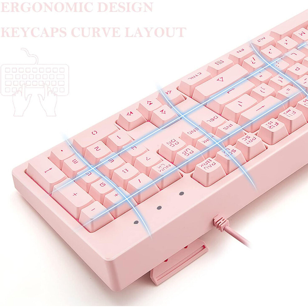 Silent Mechanical Gaming Keyboard, 104-Keys With Adjustable Rgb Backlight For Gamers, 19-Key Anti-Ghosting, Universal Compatibility With Pc Mac 9169997075260