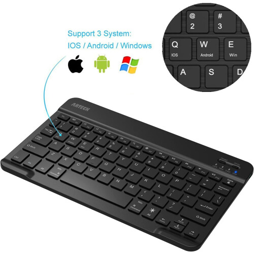 Wireless Bluetooth Keyboard for Multiple Devices, Ultra Light and Portable with Rechargeable Battery 1
