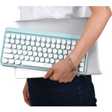Clavier USB Plug and Play, connexion stable, style machine à écrire, touches rondes rétro, large compatibilité avec Windows, Mac OS, iOS et