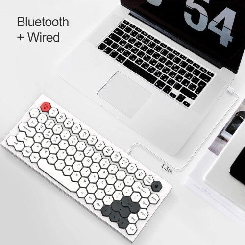 Mechanical Keyboard for Versatile Connectivity, Translucent Bottom Shell Design Enhances Your Desktop Aesthetics, Dual Mode Bluetooth & Wired 2