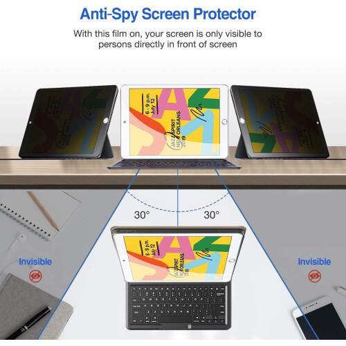 Αντικατασκοπευτικό γυαλί για iPad 10,2 ιντσών, άψογη συμβατότητα, μείωση μπλε φωτός, 2