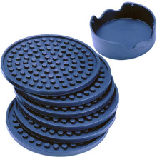 Posavasos de silicona resistentes al calor, diseño grueso, superficie antideslizante y antiadherente para proteger los muebles, paquete de 6