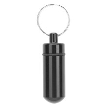 Frasco para comprimidos em liga de alumínio, porta-chaves compacto, superfície anodizada resistente ao desgaste, tampa de rosca hermética, à