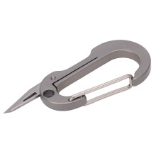 All Titanium Material Multi-Functional Design, Titanium Carabiner Clip For Outdoor Camping And Key Pendant, Compact And Portable With Quick Release