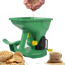 Seed Spreader with 5 Gear Adjustment for Even Distribution, Handheld Garden Seeder 1.5L for Lawn