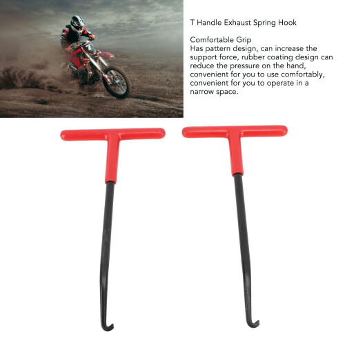 Motorcycle Exhaust Spring Removal Tool Lightweight T Handle Hook Easy Grip 2