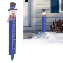 Outdoor 24-Inch Snowflake Snow Gauge — Stainless Steel Yard Ruler for Winter snow measuring