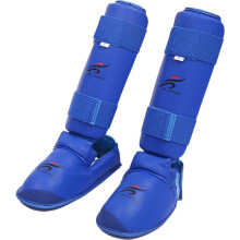 Shin Guards for Kickboxing Muay Thai MMA Leg Protection Pads, Blue Instep Sparring Gear for Karate Taekwondo Training