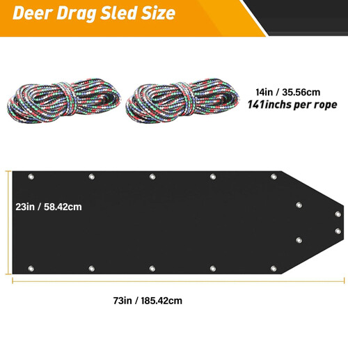 Multi Purpose Deer Drag Sleds - Tear Resistant Snow Sledding Pad 1