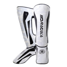 Leg Shin Guards for Muay Thai Training, Lightweight Durable Instep Protection, Comfortable Design, Size Small, White
