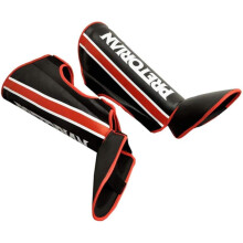 Shin Guard Leg Guards for MMA Muay Thai Kickboxing Training - Red Elbow Pads and Foot Pads Size M