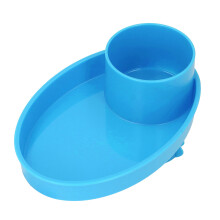 Compact Travel Snack Tray with Secure Cup Holder - Blue