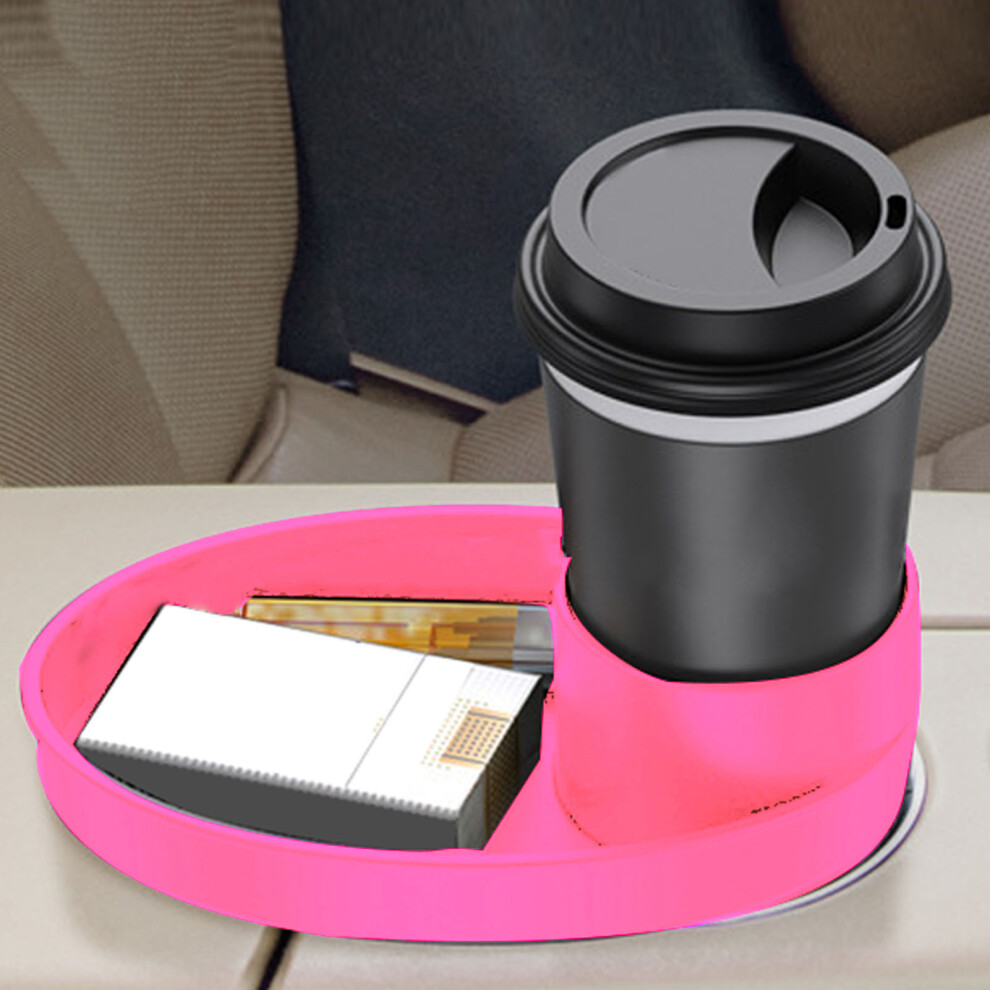 Compact Pink Snack and Cup Holder Tray for Car Seat Adventures