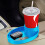 Compact Travel Snack Tray with Secure Cup Holder - Blue 16